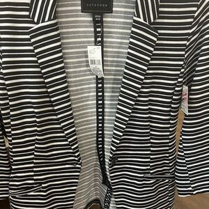 Metaphor Blazer, never worn. Black/white stripes.